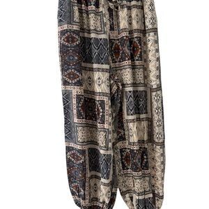 Dress Forum Geometric Patterned Joggers - Black, Cream, Brown